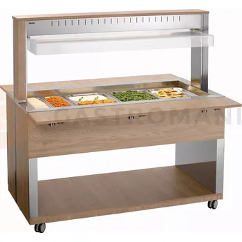 Bufetový vozík, ohřevný 4x GN1/1, Barva: jilm, 1495x1250x1520 mm | BARTSCHER, W4110-200U