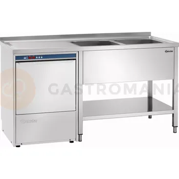 Počítačový stůl Stůl se dřezem, 1800x700x850 mm, dvoukomorový dřez po pravé straně | BARTSCHER, 306660