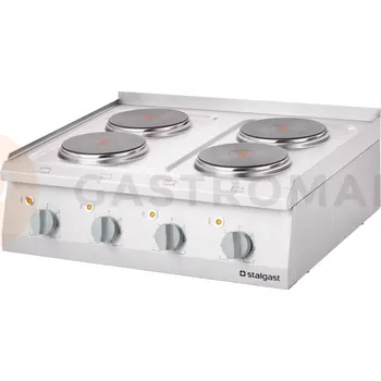 Vařič Elektrický vařič, 4 plotýnky 800x700x250 mm, nastavitelný, 10,4 kW | STALGAST, 9706000