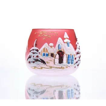 Svícen Vánoční kalich na svíčku červený