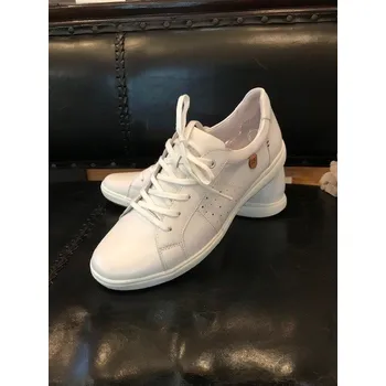 Dámská obuv Bílé kožené městské tenisky, Caren 01, nadměrné 44