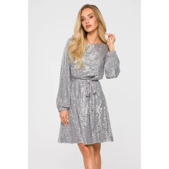 Dámské šaty Made of Emotion M715 stříbrné