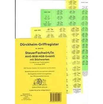 SteuerFachwirt/in - Wirtschaftsgesetze (BGB-HGB-GmbHG) Dürckheim-Register Nr. 2443 mit Stichworten - Glaubitz, Thorsten