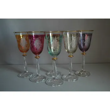 Sklenice Sklenice Angela 250ml listr set 6 ks ryté hrozno listrovaný