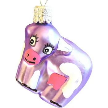 Vánoční ozdoba Vánoční ozdoba Kráva 1709 fialová