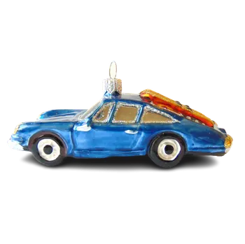 Vánoční ozdoba Vánoční ozdoba auto Porsche s lyžemi