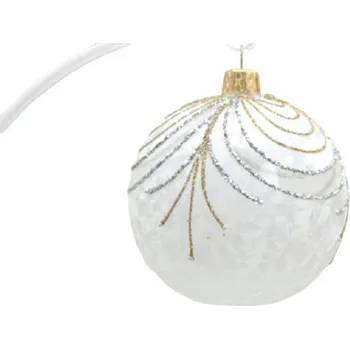 Vánoční ozdoba Vánoční koule 8cm mrazolak záclonka