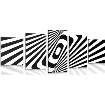 Obraz Dovido 5-dílný obraz černobílá iluze
