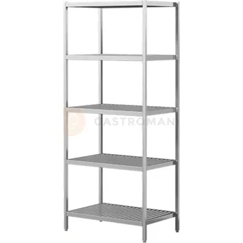 Závěsné křeslo Regálový díl svařovaný z nerezové oceli, 4 plné police - nastavitelné 1200x400x2000 mm | ASBER, SSAF-124/20-5S