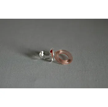 dudlíky Dudlík 0100 se srdíčkem - červené 2,5x2,5x4,5 cm