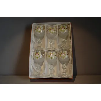 Sklenice Sklenice Claudia 50ml 6ks v bílem dekoru