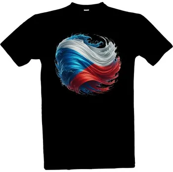 Tričko s potiskem Česká vlajka vlaje v barvách pánské