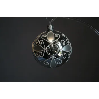 Vánoce Vánoční ozdoba, koule 6cm vpichovaná stříbrná 691