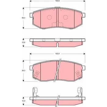 Brzdová destička Sada brzdových destiček, kotoučová brzda TRW GDB3260
