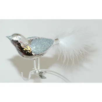 Vánoční ozdoba Vánoční ozdoba vrabec 1734 ve stříbrném dekoru