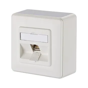 Síťový konektor METZ CONNECT E-DAT Zásuvka na omítku, 1x MC modul RJ45 kat. 6a, bílá (1309110002-E) - 26.11.0699