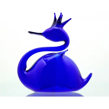 Modrá labuť z foukaného skla