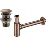 MEXEN/S - Umyvadlový sifon s výpustí click-clack s přepadem, stará měď 7992050-45