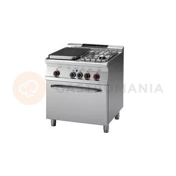 Sporák Sporák tálový plynový s 2 hořáky a elektrickou troubou GN 2/1 | RM GASTRO, TPF2 78 GE/P