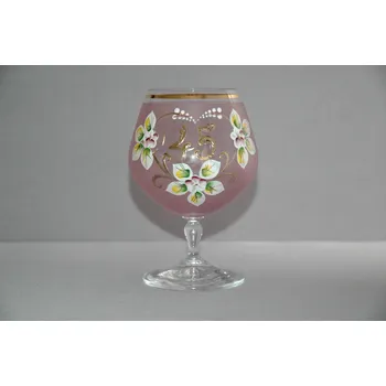 Sklenice Výroční sklenice na koňak Carmen 45let růžová