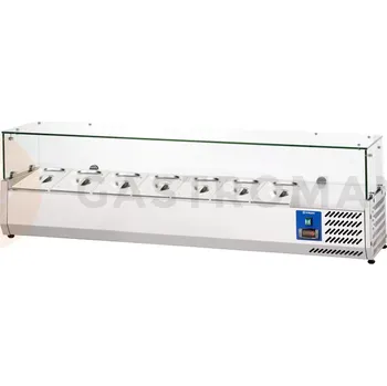 Chladící vitrína nastavitelná se sklem, 7x GN 1/4 | STALGAST, 834541