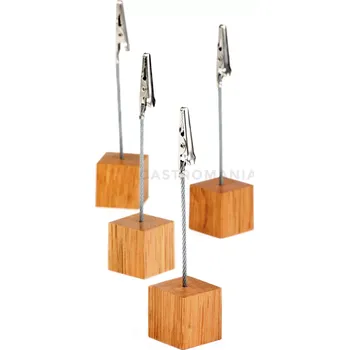 Stojan z klipem dřevěný 25x25x120 mm, sada 4 ks | APS, 00700