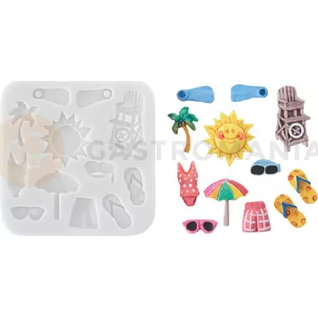 Výroba svíčky Forma na cukrovou hmotu SLK 378 - prázdninové doplňky, 35x12 mm | SILIKOMART, Sugarflex Beach Life
