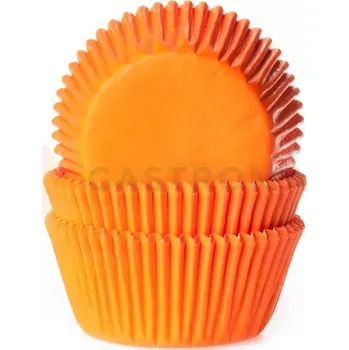 Kuchyňská sůl Košíčky na cupcake, průměr 5 cm, 50 ks oranžová | HOUSE OF MARIE, HM0046