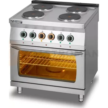 Sporák Elektrický sporák se 4 plotýnkami a elektrickou troubou GN 2/1 | LOZAMET, L700.KEO4-PE