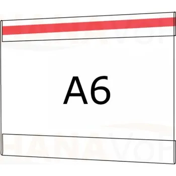 Plastová kapsa A6 na šířku typ C 1x čirá samolepka PVC kapsa A6Š - 1x čirá samolepka - 1 ks