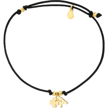 Náramek Náramek s prvky z pozlaceného stříbra - písmeno A, čtyřlístek - AP534-1264