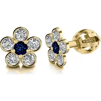 Náušnice Couple, Dívčí náušnice Briony, žluté zlato se zirkony, 6830045-0-0-2