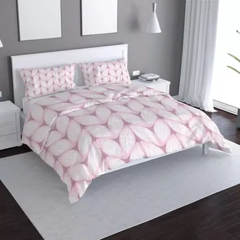 Povlečení Saténové povlečení Bledě růžové pletení - Sablio - 140x200 / 90x70