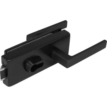 Dveřní kování TI - ZÁMEK na sklo s klikou SONIA 4015 - PZ kování na sklo PZ otvor BS - Černá matná (153)