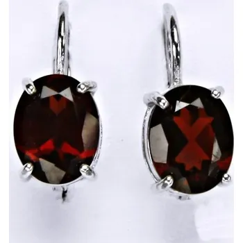 Náušnice Stříbrné náušnice přírodní granát - NK1244 (Sttříbrné náušnice s granátem 9 x7 mm)
