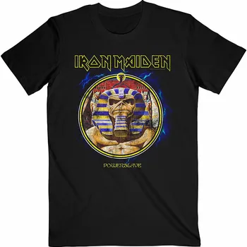 Pánská móda Iron Maiden tričko, Powerslave Mummy Circle Black, pánské M