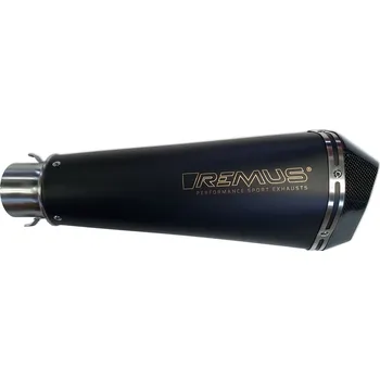 Výfuk pro motocykl Výfukový tlumič + tepelný štít - NEREZ ČERNÝ - 096702 857015