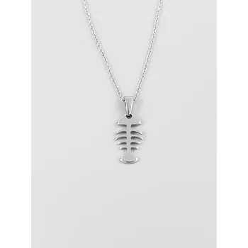 Přívěsek Ocelový přívěsek - Kostra ryby malá