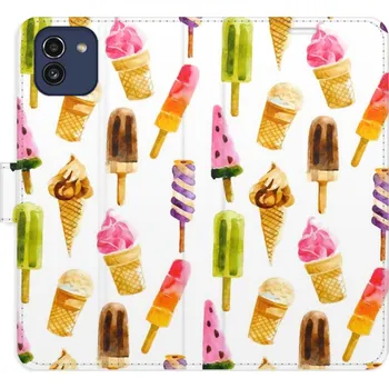 Pouzdro na mobilní telefon Flipové pouzdro iSaprio - Ice Cream Pattern - Samsung Galaxy A03