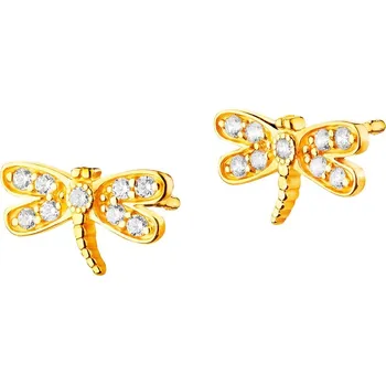 Náušnice Zlaté náušnice se zirkony - Vážky - K-520.02