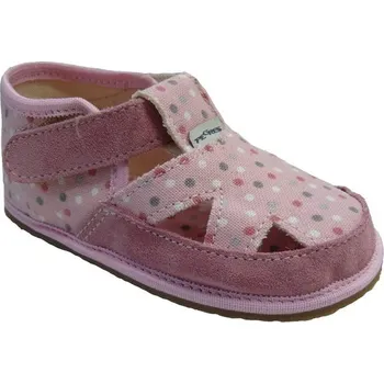 Kojenecké oblečení Pegres bosé sandálky vzor 2096 růžový puntík - 24