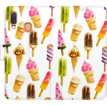 Pouzdro na mobilní telefon Flipové pouzdro iSaprio - Ice Cream Pattern - Samsung Galaxy A40