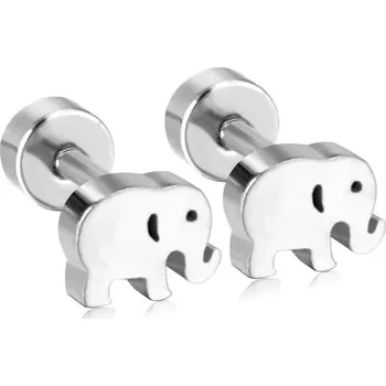 Náušnice Dětské náušnice z chirurgické oceli ve stříbrné barvě - EA608701S