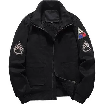 Pánská softshellová bunda Pánská outdoorová bunda oversize retro military s nášivky Barva: Černá, Velikost: 5XL