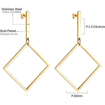 Náušnice Dlouhé visací náušnice z nerezové oceli - 184G