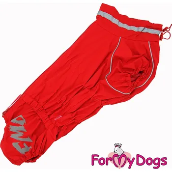 Obleček pro psa FOR MY DOGS pláštěnka pro fenky Welsh Corgi PLAID RED, červená Velikost: K39