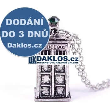 Řetízek Policejní budka - Náhrdelník / Řetízek - Tardis Stříbrná