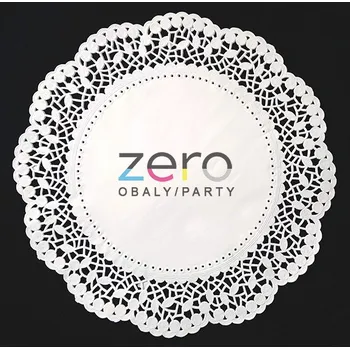 Krajka papírová dortová VIP pr. 36 cm (12 ks) - bílá