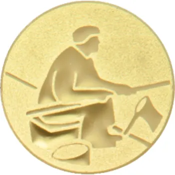 Emblém rybář, pr. 25 mm, zlato