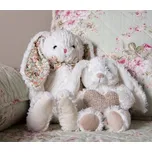 Béžový plyšový králíček s květovanými oušky - 15*20*24 cm